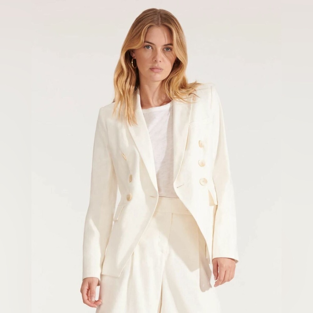 VERONICA BEARD | Lonny Dickey Jacket Ivory linen blend jacket size 12